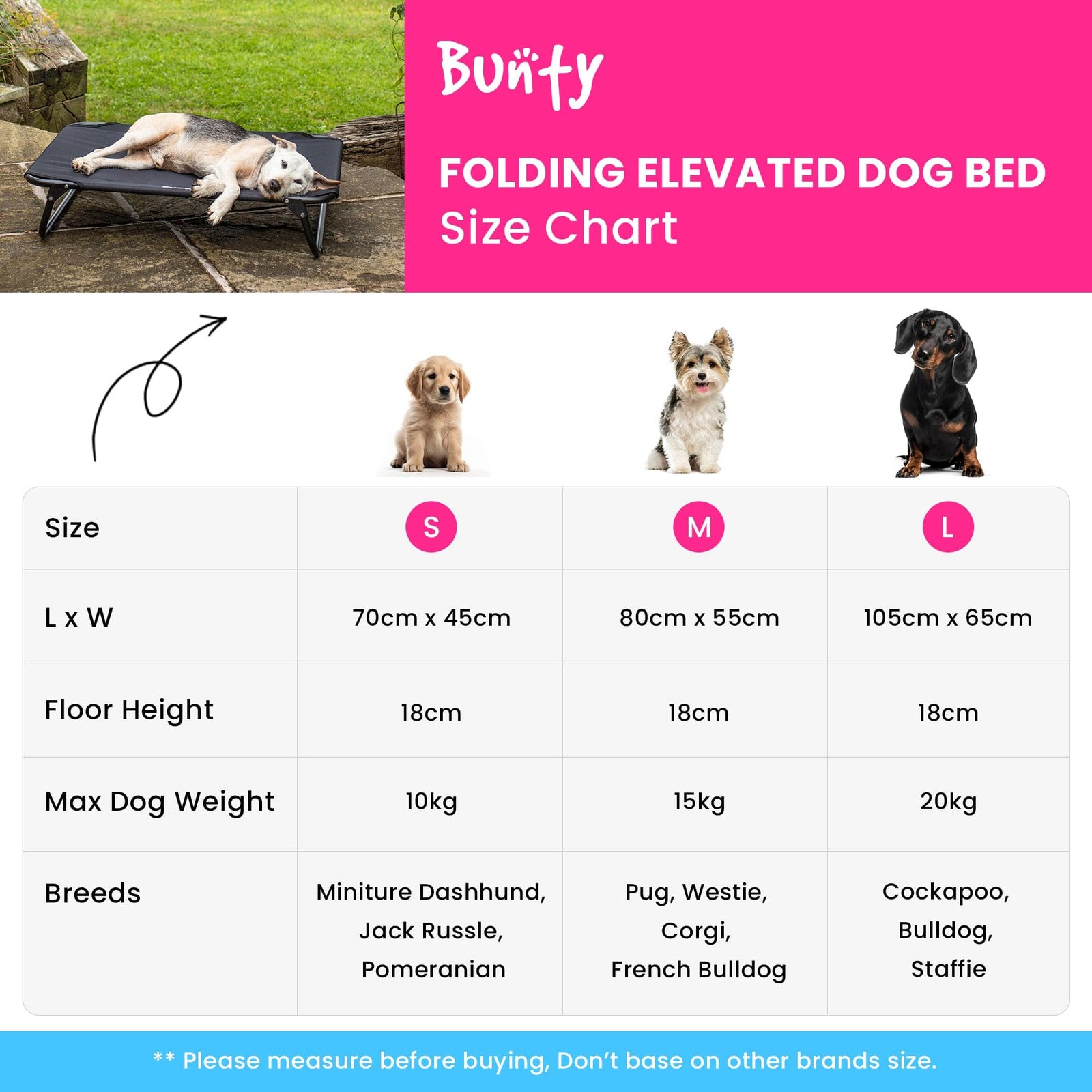 Foldable Raised Dog Bed From £29.99 Free Delivery Bunty
