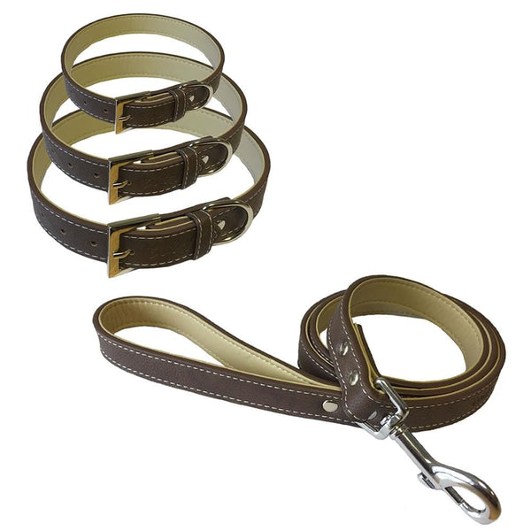 Dog Collar & Lead - Leather Style