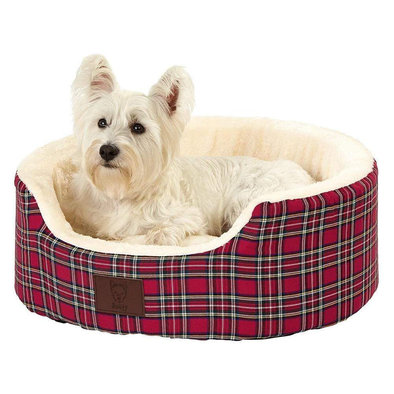 Heritage Tartan Dog Beds Small To Large Red & Green Bunty