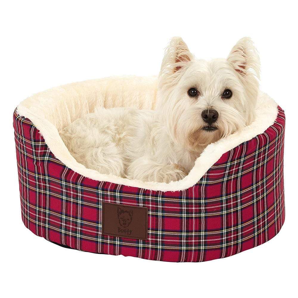 Heritage Tartan Dog Beds Small To Large Red & Green Bunty
