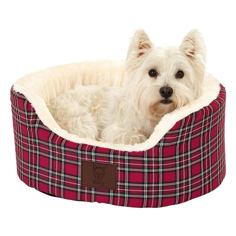 Heritage Tartan Dog Beds Small To Large Red & Green Bunty