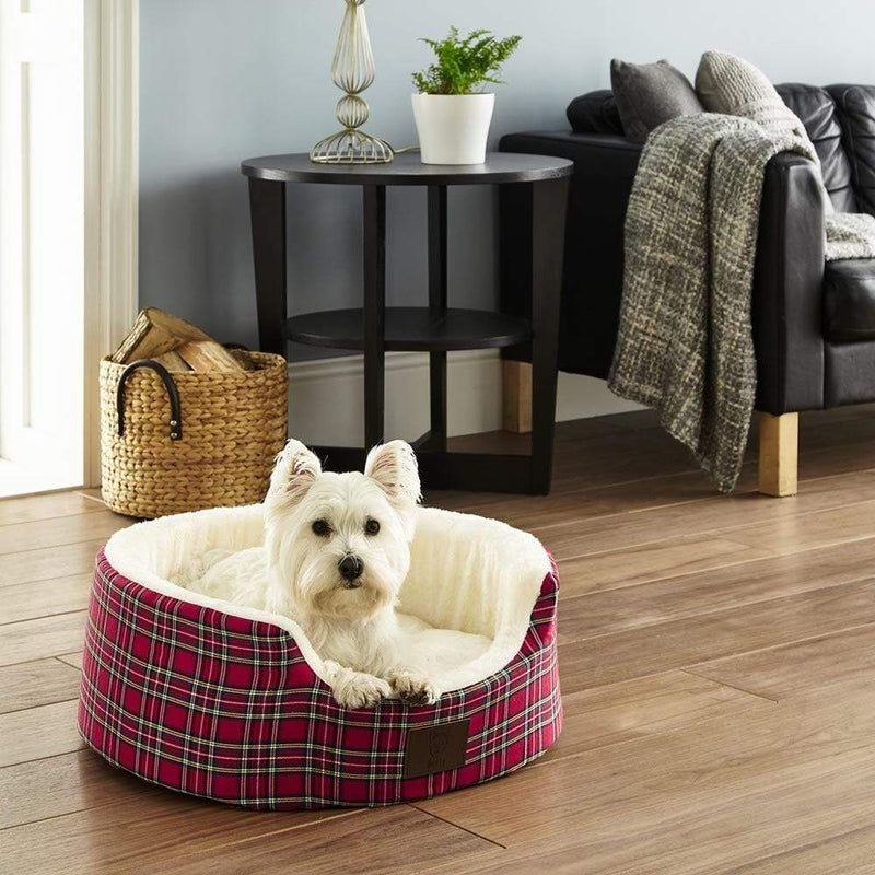 Heritage Tartan Dog Beds Small To Large Red & Green Bunty