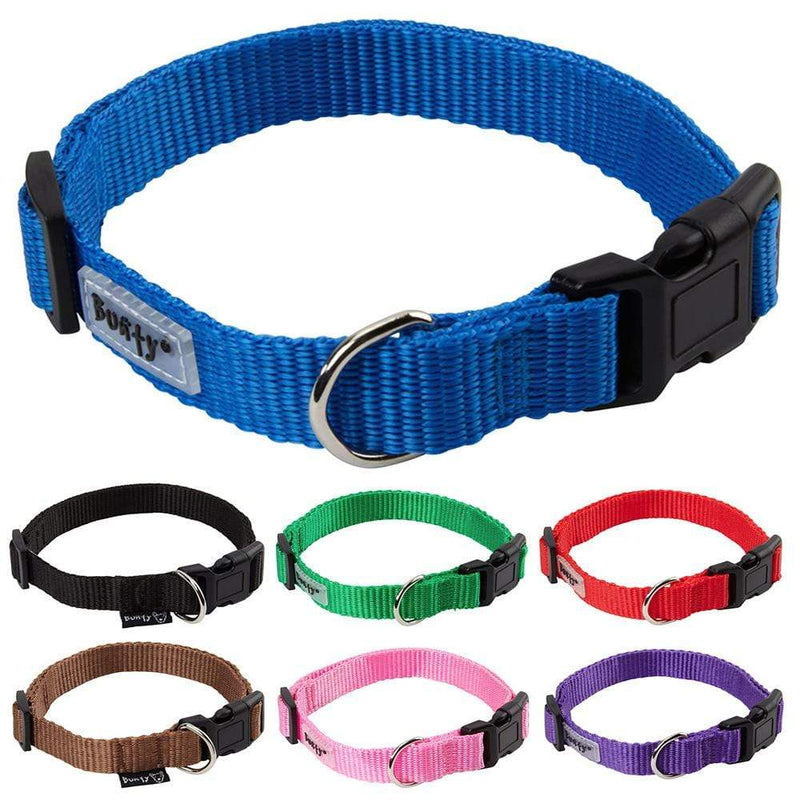 Dog Puppy Collar with Buckle & Clip for Lead, Adjustable Soft Fabric